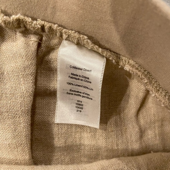 NWT Coldwater Creek Size 16P Flax 100% Linen Pull On Straight Leg Pants Beachy - Picture 7 of 13